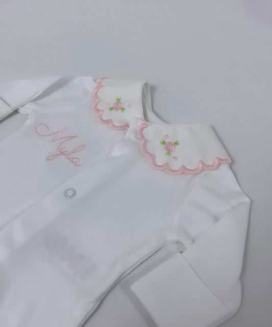 Rose Collar Babygrow